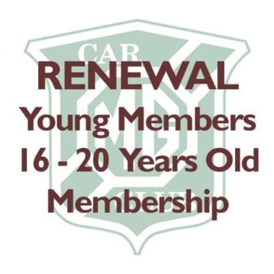 RENEWAL - Young Members aged 16-20 Years