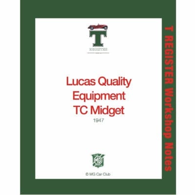 T Register Lucas Equipment Booklet